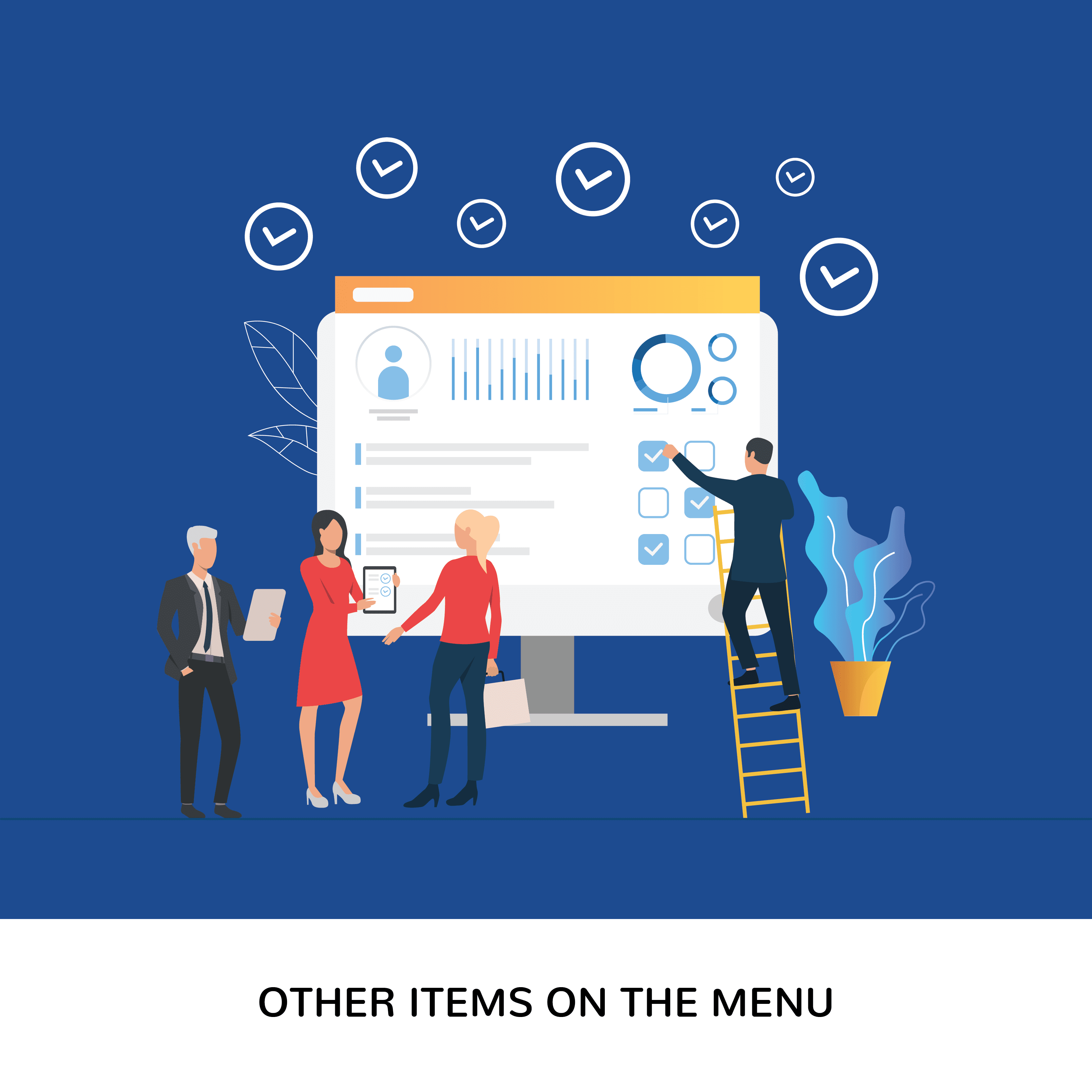When going deep in the business insights you will get a number of items on the menu