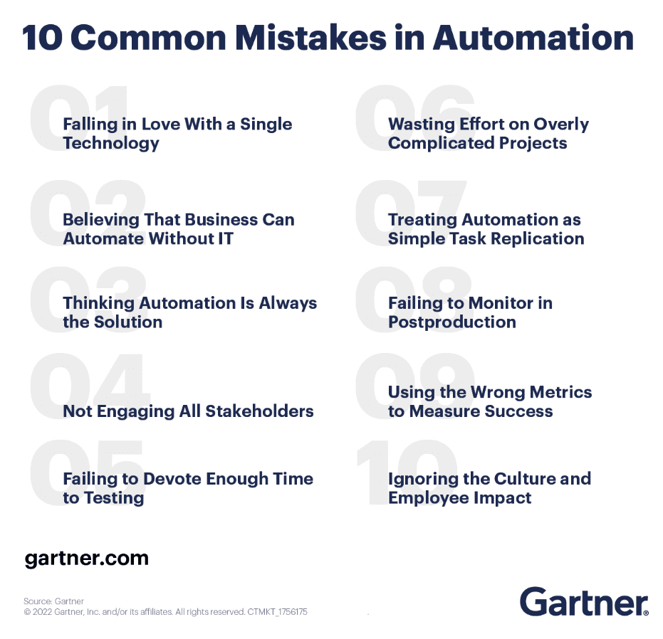 10 mistakes in automation